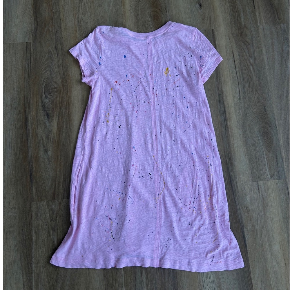 ATM Anthony Thomas Melillo Splatter-print T-shirt Dress In Azalea Splatter  M - Picture 3 of 8